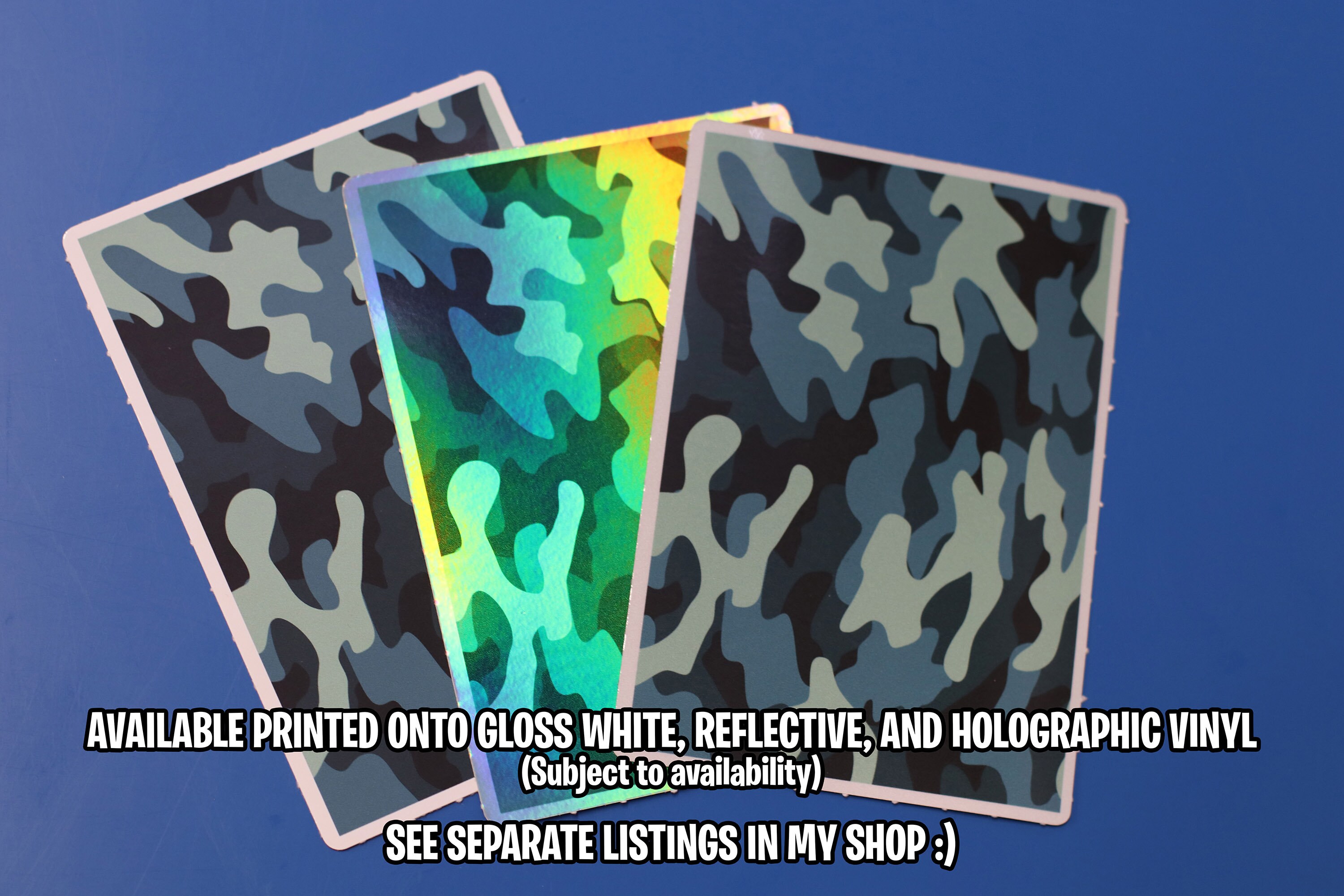 Reflective Blue Camouflage Self Adhesive Vinyl Sticker Decal Sheet - Etsy