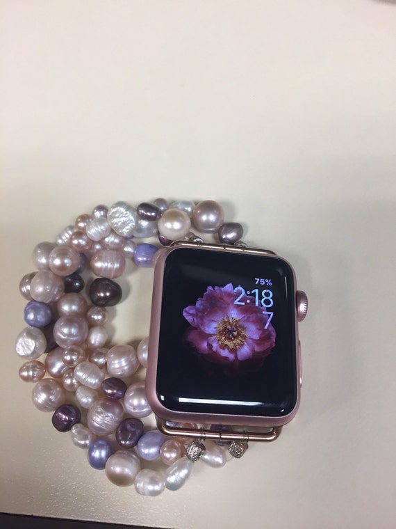 Apple Watch Iwatch Natural Freshwater Pearl Band - Etsy display picture 1