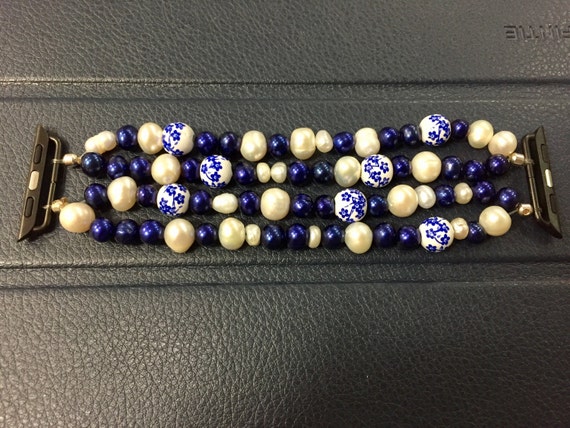 Apple Watch Iwatch Natural Freshwater Pearl Band - Etsy display picture 3