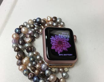 Apple watch Iwatch Natural Freshwater Pearl Band Apple Watch Iwatch Natural Freshwater Band - Etsy main image 4