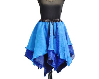 55 Waistband Handcrafted Readymade Pixie Skirt Multi-Layer Scarf Point Hem Mermaid Style Size L
