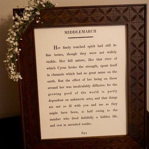 Poster Middlemarch Home Quote, George Eliot, Printable Art, Book Page Design, Life Well Lived - *DIGITAL DOWNLOAD* (24x36 and 30x40)