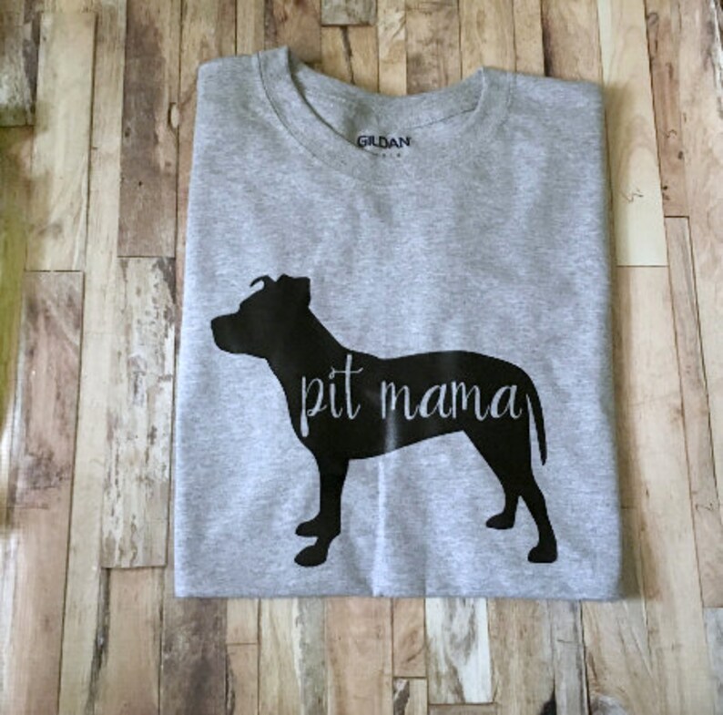 Pit Mama Silhouette Pitbull Mama Shirt | Etsy