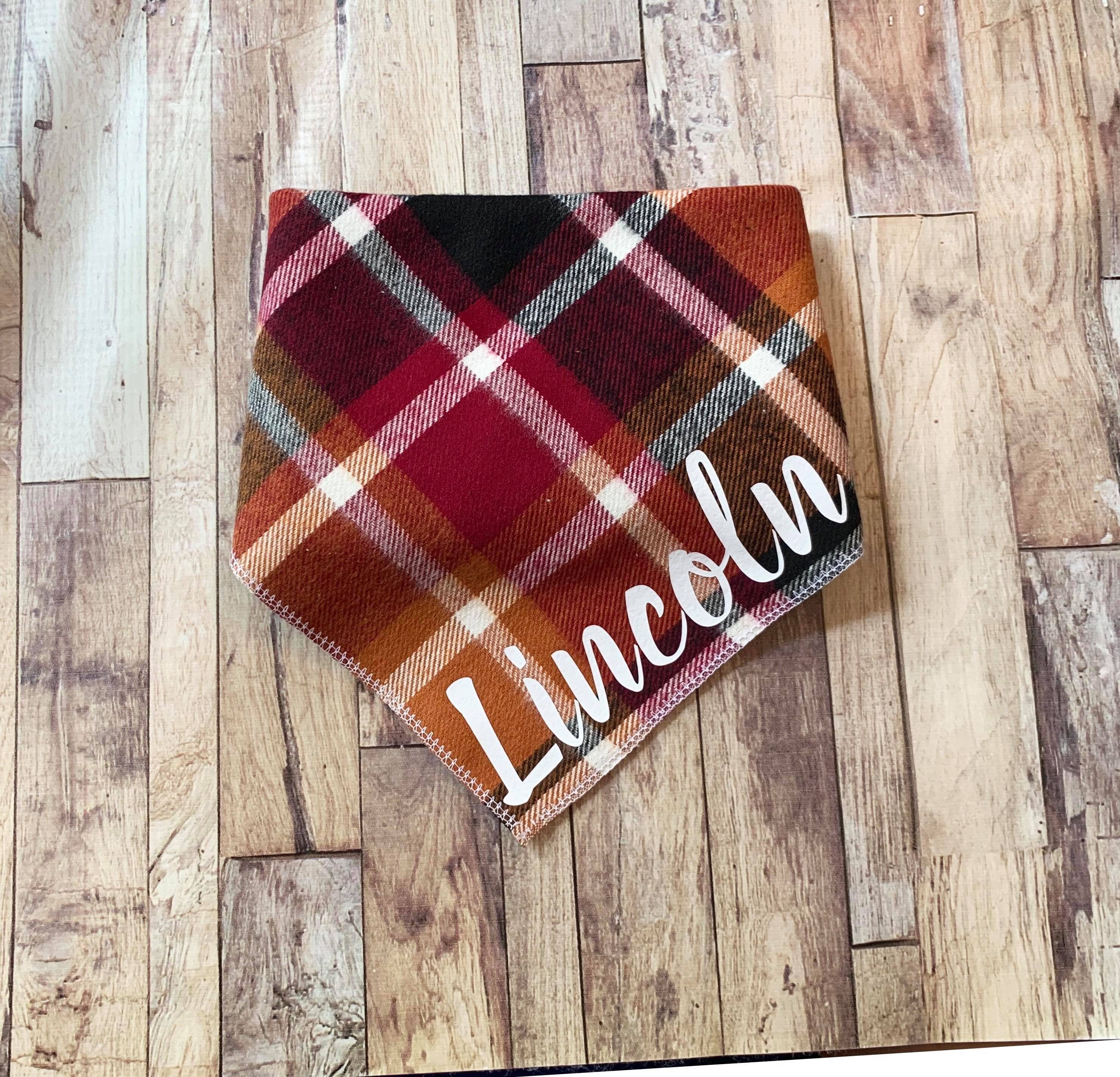 The Fall Personalized Flannel Dog Bandana - Etsy