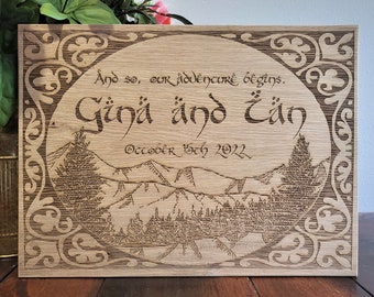 Lord of the Rings-citaat gegraveerd houten bord Custom Lord of the Rings-bord bruiloft