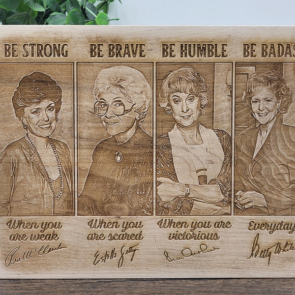The Golden Girls Autograph Engraved Sign with Unique Quotes