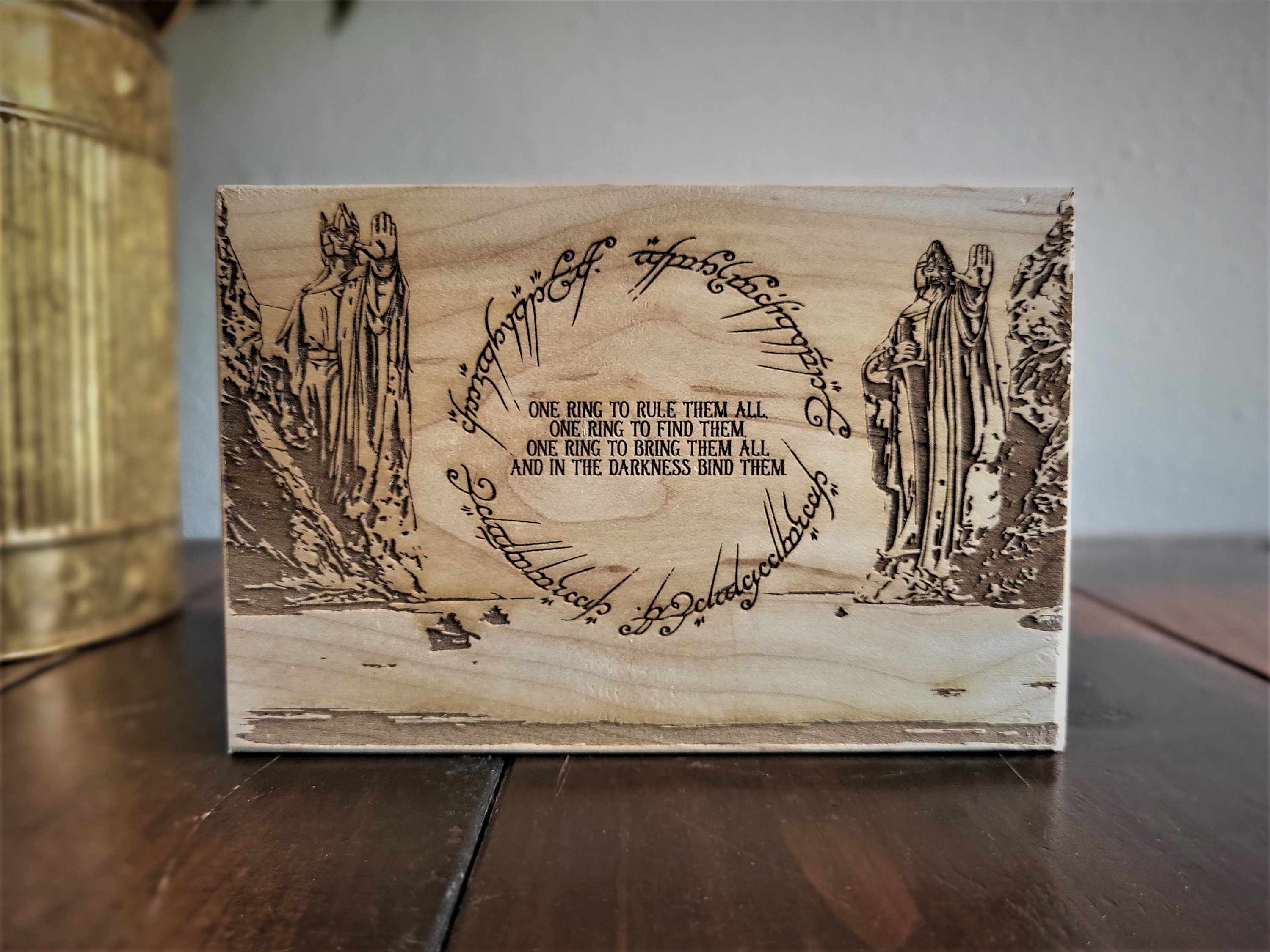 Lord of the deals rings wood burning