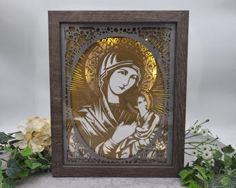 Virgin Mary Light Box: Catholic Christian Gift