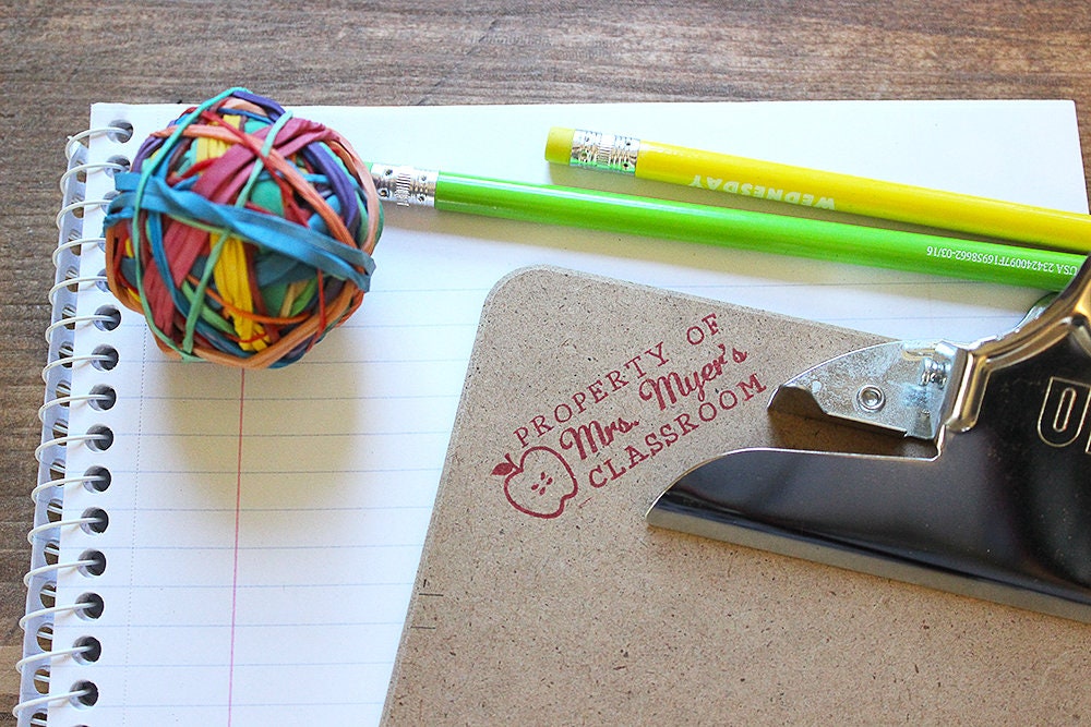 Property Of Teacher Stamp Property of Stamp Apple Teacher Etsy