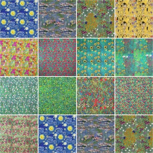 Artists Cotton Fabric ART GALLERY Klimt Van Gogh Monet Craft Dressmaking 140cm