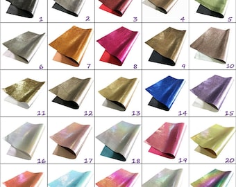 Metallic Leather Look Fabric Backed A4 A5 Sheets Hair Bows Crafts Code # 312