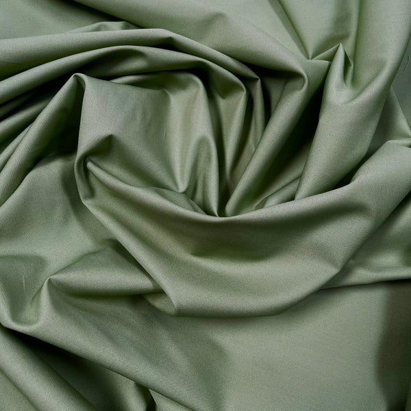 Rose & Hubble Plain 100% Cotton Poplin Fabric Sold By The Metre ( GREEN )