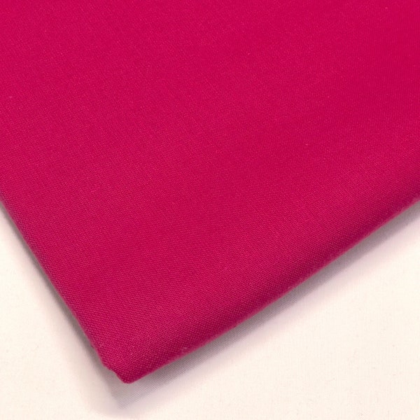 100% Pur Coton Cerise Rose Uni Coloré Craft Tissu 150cm de large