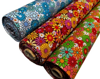 Crazy Daisy Polycotton Fabric in 3 Different Colours * HALF METRES * 112cm wide