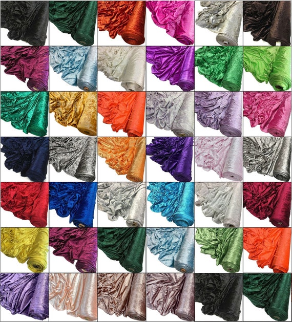 Crushed Velvet Fabric Material Stretch Velour. 150cm Wide Sold by the Metre  