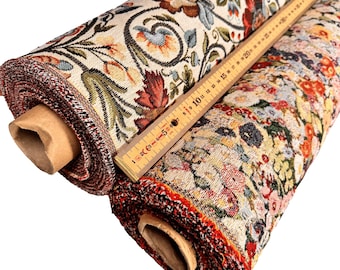 Tapiz floral de lujo, tela de tapicería rica en algodón, 55" de ancho