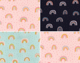 100%  Pure Cotton Rainbows With Sparkling Glitter John Louden Brand 150cm wide