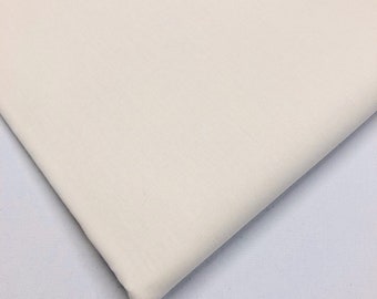 100% Pure Cotton Ivory Solid Plain Coloured Craft Fabric 150cm wide
