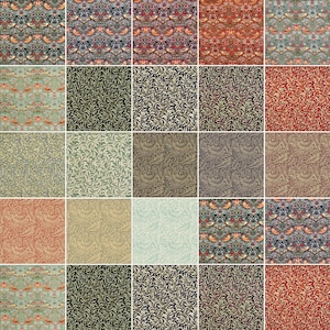William Morris Pure Crafty Cotton Fabric Colour Coordinating Victorian Prints 140cm wide