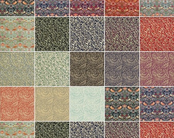 William Morris Pure Crafty Cotton Fabric Color Coordinando Estampados Victorianos 140cm de ancho