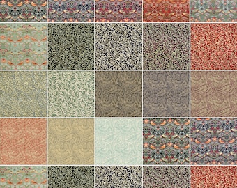William Morris Pure Crafty Cotton Fabric Colour Coordinating Victorian Prints 140cm wide