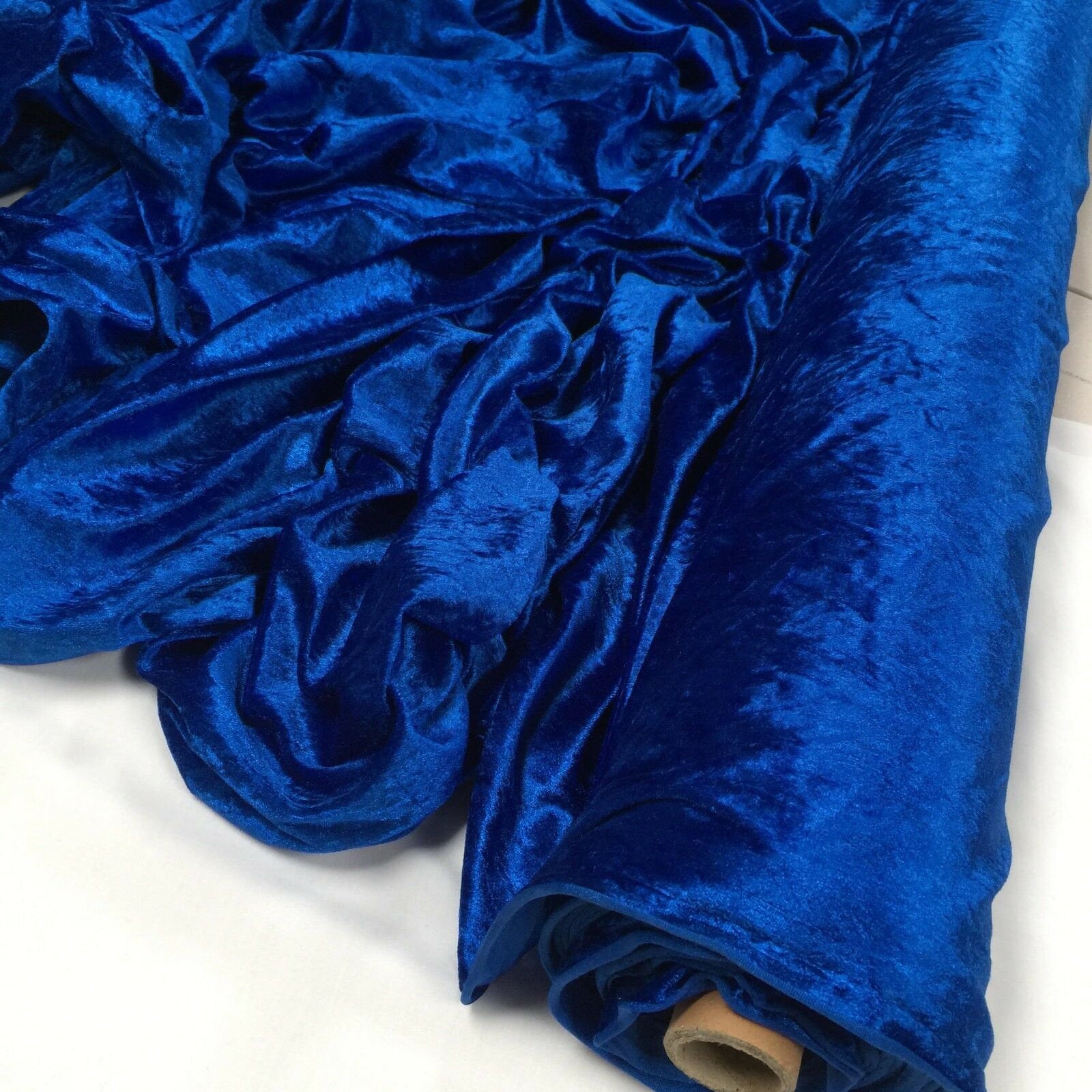 Crushed Velvet Fabric Material Stretch Velour. 150cm Wide Sold by the Metre  ROYAL BLUE 