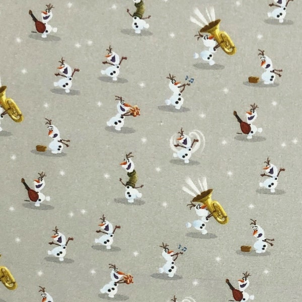 Disney Fabric 100% Cotton Characters Princess Winnie Toy Story Heros 140cm Wide ( OLAF FROZEN )