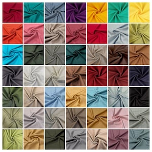 Tela de lino 100% puro lavado, 45 colores, 136 cm de ancho, 240 g/m² por metro.