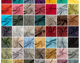May include: A collection of 49 fabric swatches in various colours and textures. The swatches are arranged in a grid pattern, with each swatch folded in a spiral shape.