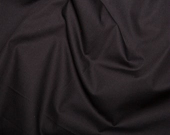Rose & Hubble Plain 100% Cotton Poplin Fabric Sold By The Metre ( BLACK )