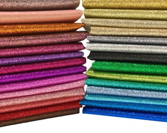 Feine Metallic Glitter Stoff Sparkly Vinyl Kunstleder gesichert Decor Craft Bögen