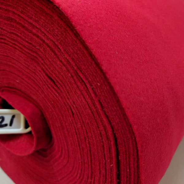 Felt Craft Fabric A Variety of Over 100 Colours Sold per metre 44" - 112cm Wide ( Berry Red– Colour 121 )