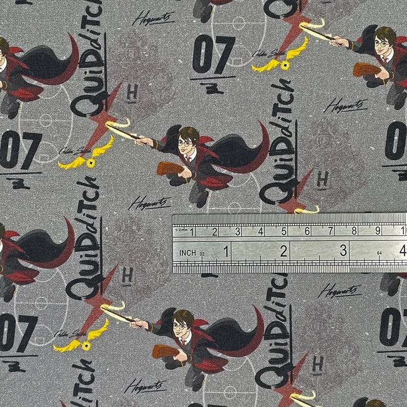 Potter Repeating Pattern Harry Potter Cotton Fabric Official Licensed 3 Wizarding Patterns 140cm ...