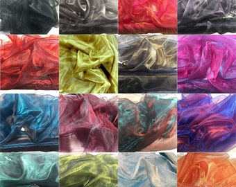 Two Tone Sheer Organza Fabric Voile for Curtain Weddings Decor 145/150cm Wide