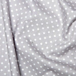 Rose & Hubble 100% Cotton Poplin Fabric - 3mm Polkadot Spot - Sold By The Metre - ( SILVER )