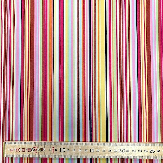 Rose & Hubble Multi Coloured Stripes100% Superior Cotton Poplin Fabric