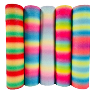 Rainbow Glitter Fabric in 5 Colour Ways A4 & A5 Sheets