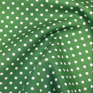 Rose & Hubble 100% Cotton Poplin Fabric - 3mm Polkadot Spot - Sold By The Metre - ( EMERALD-GREEN )