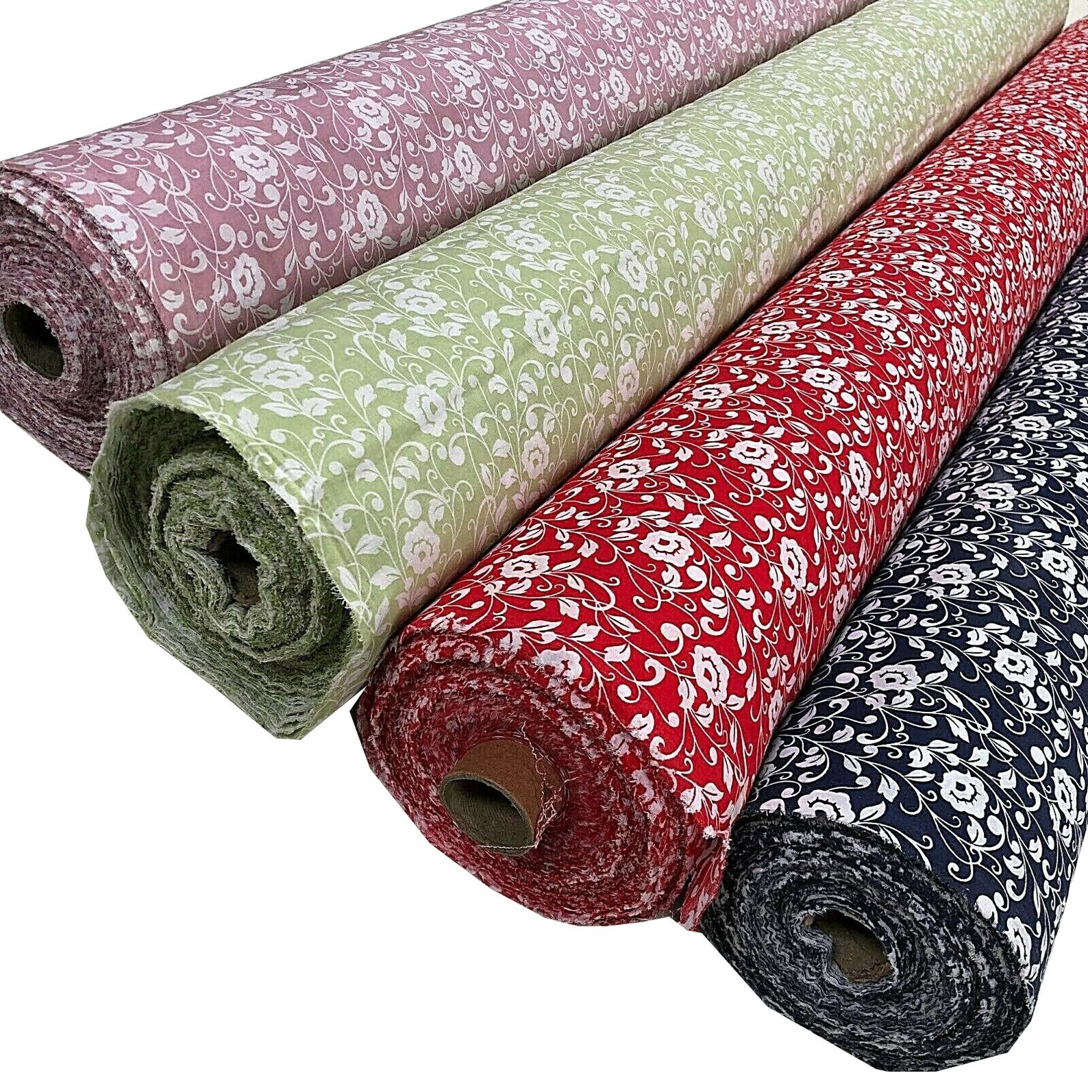 Colorful Korean Floral Poly Cotton Fabric 4 Colors by the Etsy UK