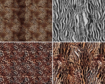 100% Superior Cotton Digital Print of Animal Skin Hyde Fur 4 Different Patterns 141cm wide