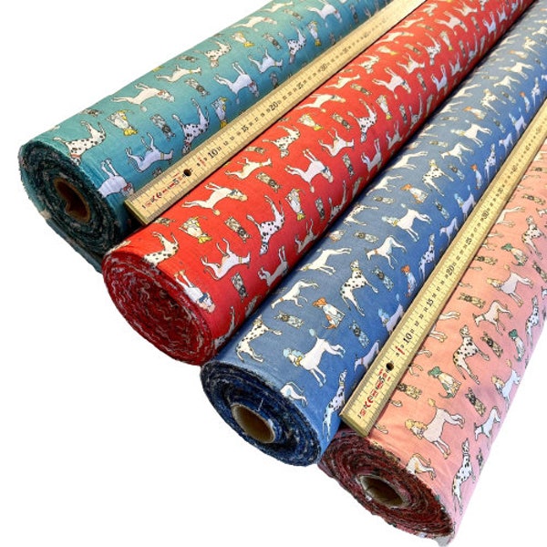 Show Dogs Polycotton Fabric in 4 Different Colours Sold Per Metre 114cm wide