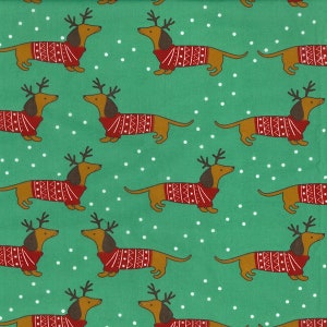 Christmas Polycotton Fabric - Eighty Patterns - Sold Per Metre 112cm wide ( FSC916 )