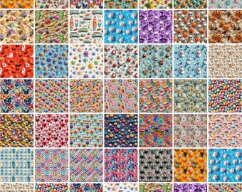 100% Cotton Fabric Digital Printed 3D Patterns Over 40 Designs at 140cm wide