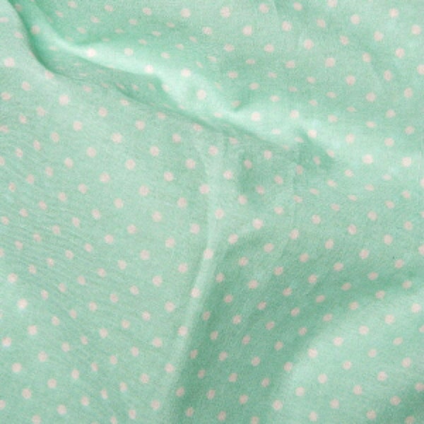 Rose & Hubble 100% Cotton Poplin Fabric - 3mm Polkadot Spot - Sold By The Metre - ( MINT-GREEN )