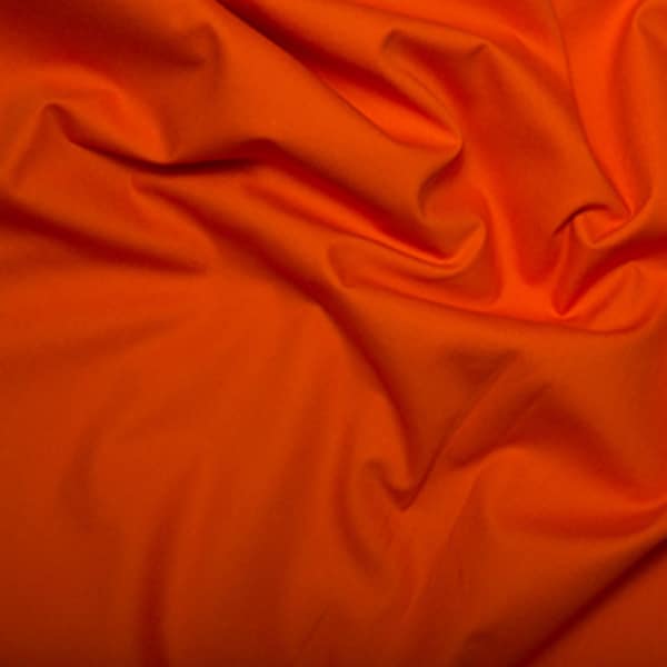 Rose & Hubble Plain 100% Cotton Poplin Fabric Sold By The Metre ( ORANGE )