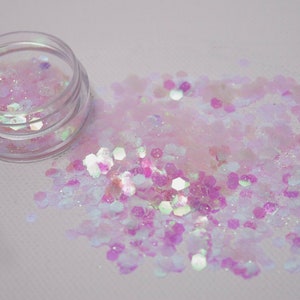 Chunky Mixed Body & Festival Glitter in 60 Colours 100gm 50gm Sample Bags  (CG-2 Powder Pink )