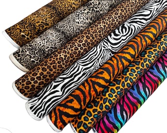 100% Pure cotton poplin Leopard Lynx Cheetah Zebra Animal  Fabric Material 114cm wide