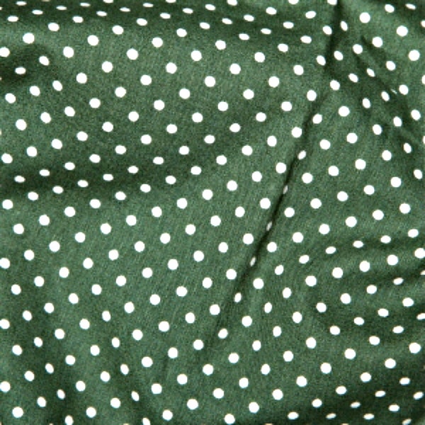 Rose & Hubble 100% Cotton Poplin Fabric - 3mm Polkadot Spot - Sold By The Metre - ( OLD-GREEN )