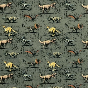 Disney Fabric 100% Cotton Characters Princess Winnie Toy Story Heros 140cm Wide ( JURASSIC PARK)