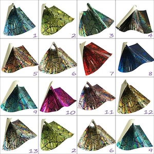 Iridescent Snake Skin PU Cuir synthétique A4 & A5 Feuilles Bows Code d’artisanat # 337